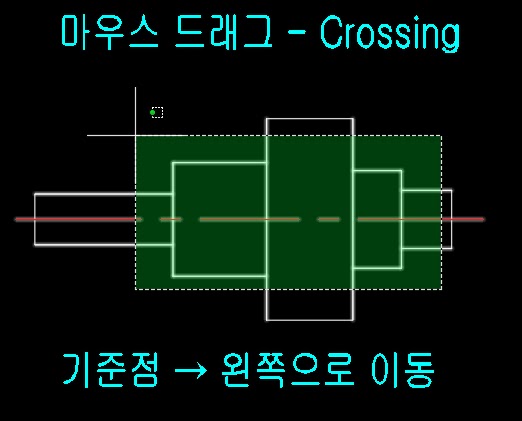 AutoCad-마우스-드래그-Crossing