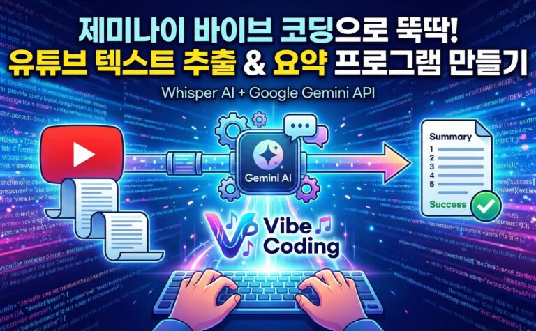 제미나이 바이브 코딩으로 뚝딱! 유튜브 텍스트 추출 & 요약 프로그램 만들기